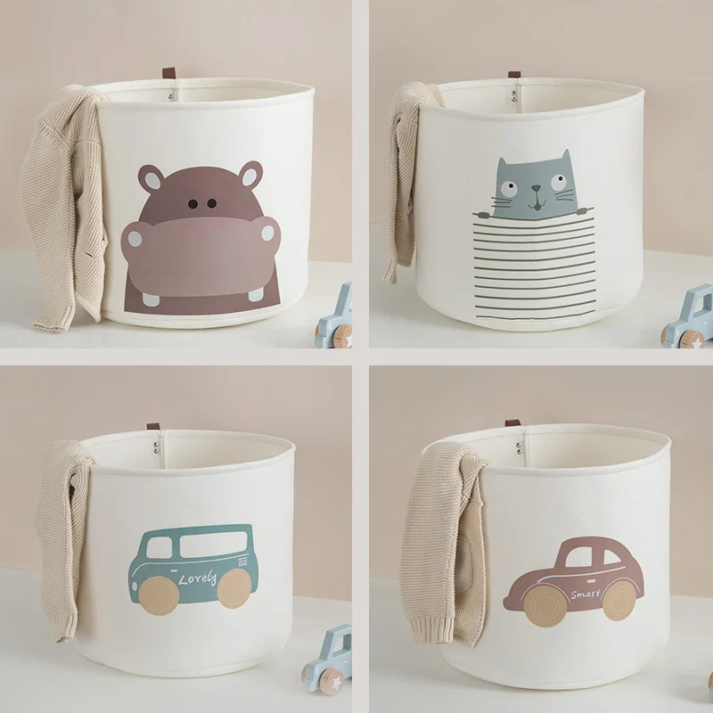 Custom indoor Felt Animal Toy Storage Basket laundry basket foldable For Kids and Baby
