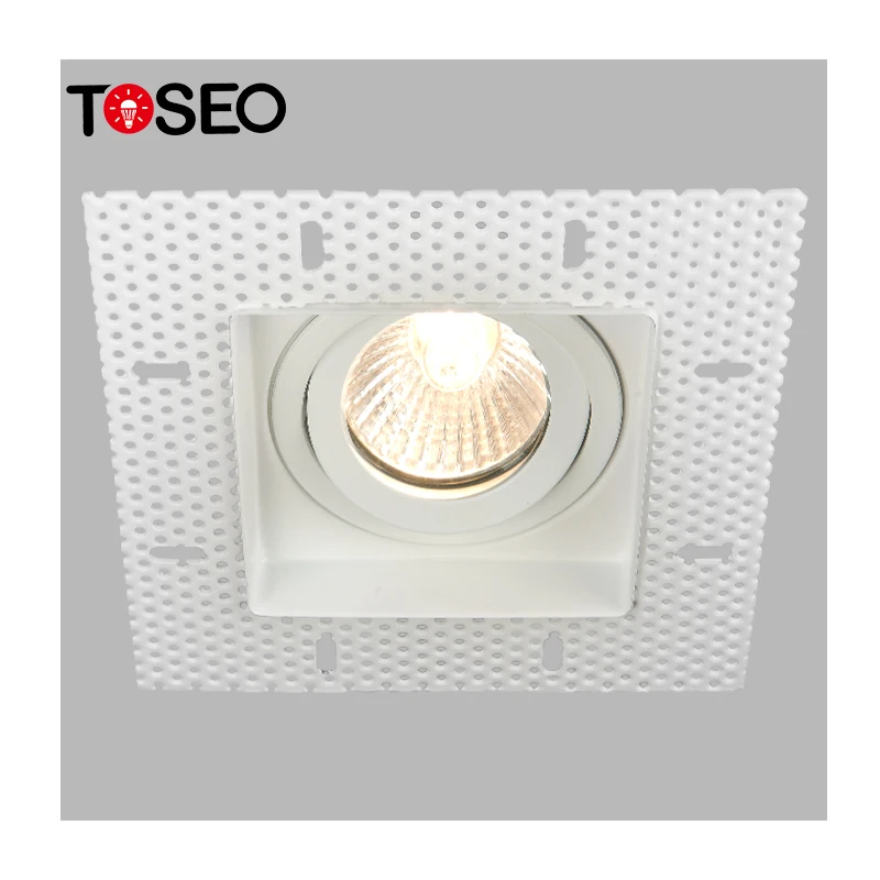 SQUARE WHITE DIECAST Recessed downlight ceiling spotlight  GU10 Halogen or LED 