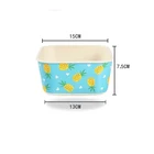Bowl Hand Tropical Style Bamboo Fiber Bowl Printing Handling Hand Paint Salad Bowl 14.5*9.5*6.5cm