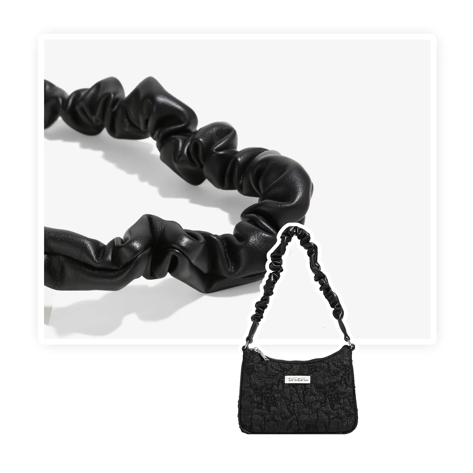 Chic Tied Contrast PU Leather Tote