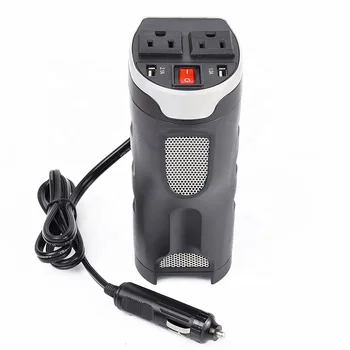 200W Car Power Inverter DC 12V to 110V AC Outlet Cup Holder Car Converter Adapter with 3.1A Dual Smart Quick USB Charger