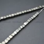 Cubic Beads 4x4mm Cubic Shape Natural Pyrite Loose Beads DIY Jewlery Making Supplies Wholesale