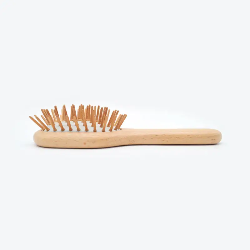 Custom Beech Wood Travel Scalp Massager Detangler Hair Brush Air Cushion Comb Hair Comb For Kids