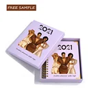 Free Sample Custom Design Flowery Cover Gold Corner Spiral Undated Stationery 2021 2022 Day Planner