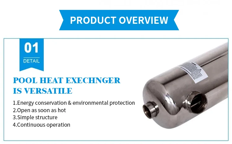 Eco friendly Swimming Pool Heat Exchanger 25kw LS MF 80