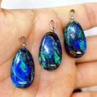 Wholesale Natural Smooth Charm Gemstone Azurite Free Shape Pendant Chrysocolla For Jewelry Making