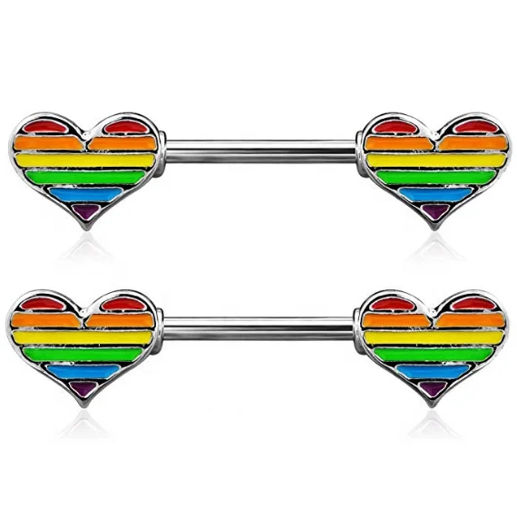 Toposh Stainless Steel Colorful Rainbow Heart Sexy Nipple Rings Piercing Ring Jewelry - Buy Nipple Rings,Nipple Piercing,Nipple Piercing Ring Product Toposh Stainless Steel Colorful Rainbow Heart Sexy Nipple Rings Piercing Ring Jewelry - Buy Nipple Rings,Nipple Piercing,Nipple Piercing Ring Product
