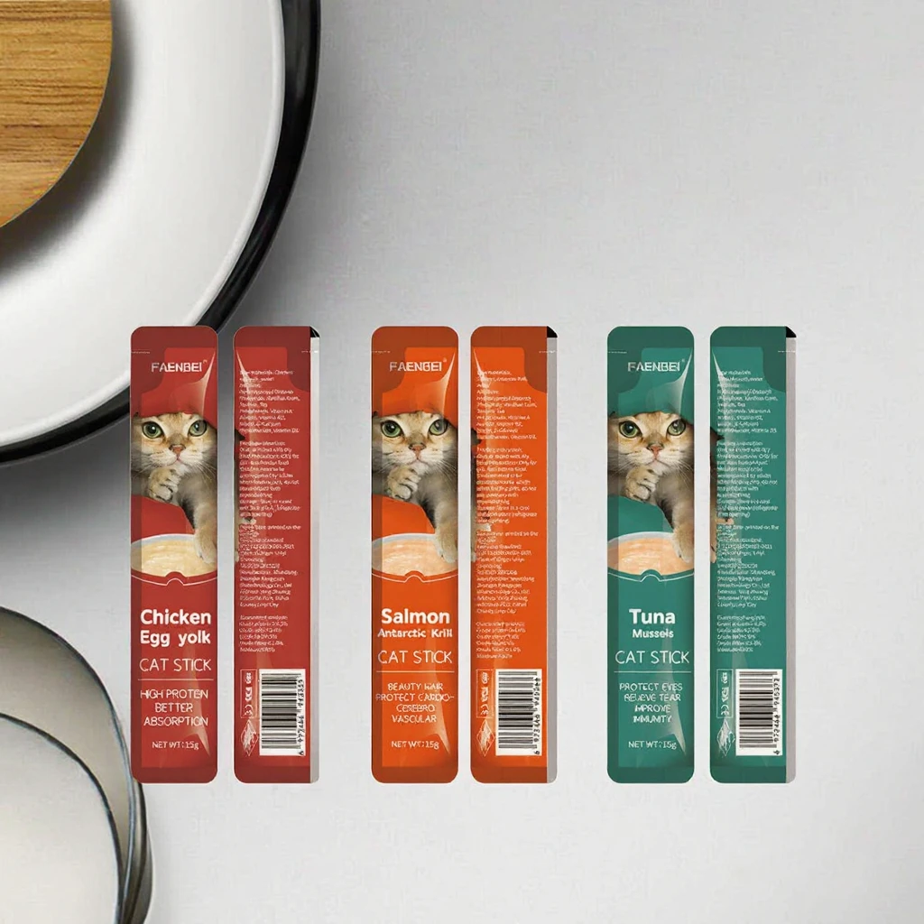 2024 Wholesale China Factory 15g High-Protein 100% Natural Tuna Chicken Temptations Cat Treats Vitamins Minerals for Adult Cats details