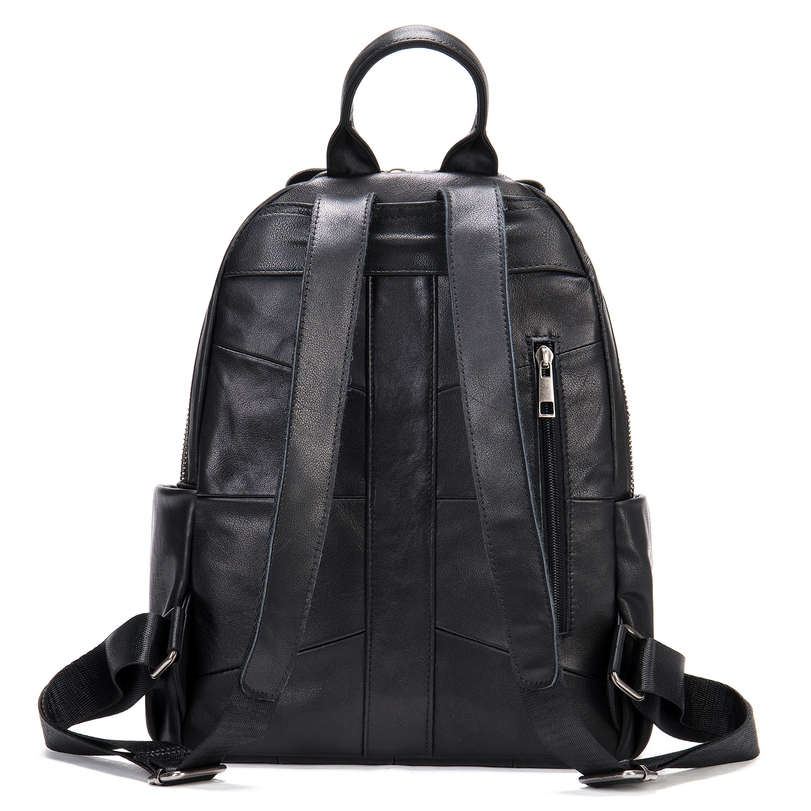 Women Fashion Designer Backpack Genuine Leather Black Soft Travel Bag Leather Trendy Backpack for Girls