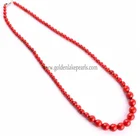 Coral Red Coral Graduated Round Necklace Gemstone