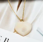 Heart Pendant Gold-plated Heart Shaped Mabe Pearl Pendant With Chain For Gift Seawater MabeiNecklace