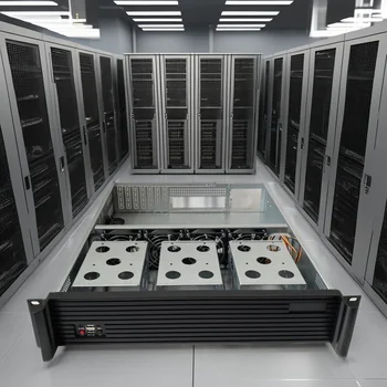 2U550L-A 2U server chassis comes standard with 4 8025 fans and 9 standard 3.5 "hard drives using 1.0mm SGCC