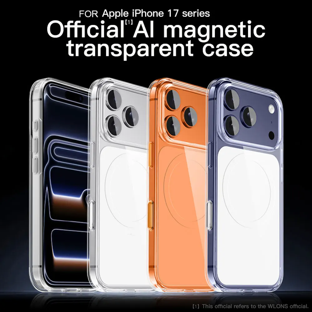 product laudtec clear shockproof mobile phone cover magnetic case tpupc simple business back for iphone air 17 16 plus pro max sjk1111-2