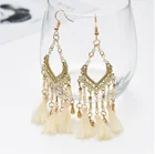 Bead Earrings Earrings Cross-border New Hotselling Bohemian Wholesale Handmade Long Tassel Bead Earrings