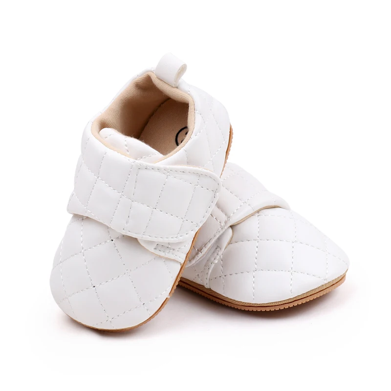 Spring and Autumn Solid Color Diamond Lattice Soft Sole Non-slip Baby Walking Shoes for Girls factory