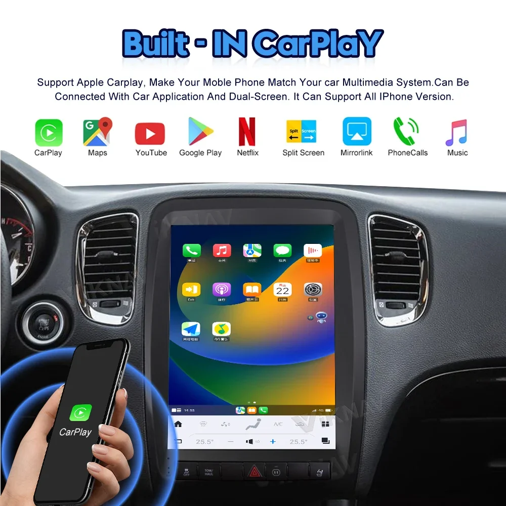 G Vertical Tesla Style Android Car Gps Navigation For Dodge Durango