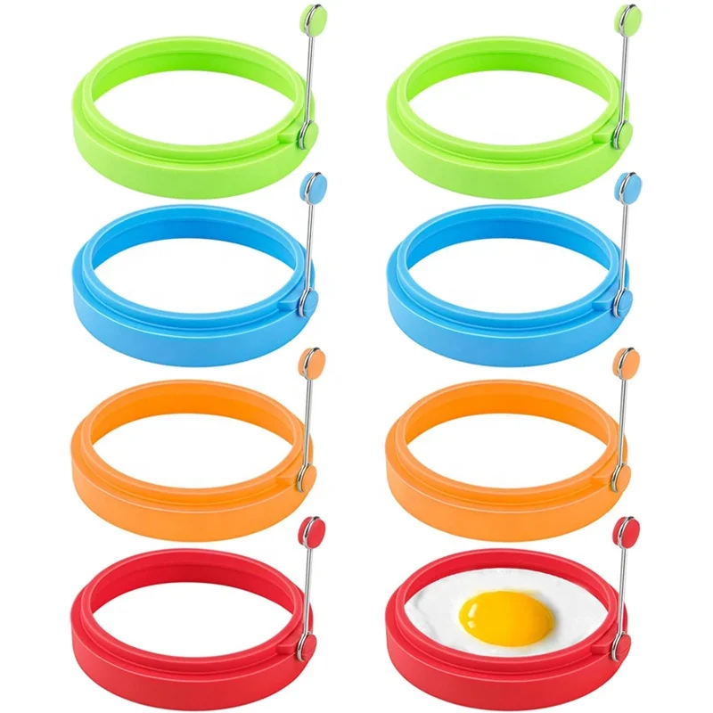 Food Grade Silicone Egg Rings 4 Inch Food Grade Egg Cooking Rings, Non Stick Fried Egg Ring Mold Silicone Pancake Mold