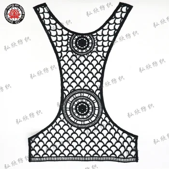 New design fish scale pattern water-soluble embroidery patch patch clothing Flower Applique