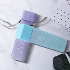 new design Square Frosted Plastic Water Bottle Portable Transparent bottle Outdoor travel Leakproof Plastic water bottle