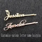 Custom Name Alphanumeric LOGO Pattern Stainless Steel Flat Clip Hairpin