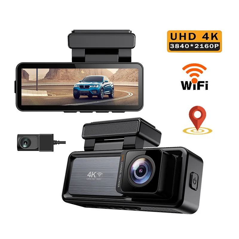 Manufacturer MINI Dual Lens Wifi Gps Dash Camera Front and Inside Car Black Box Dual 4k Dashcam Car Dvr Car Camera 4k Dash Cam