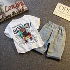 Boys FASHION T-SHIRT AND DENIMSHORTS CLOTHING SET FOR KID BOYS