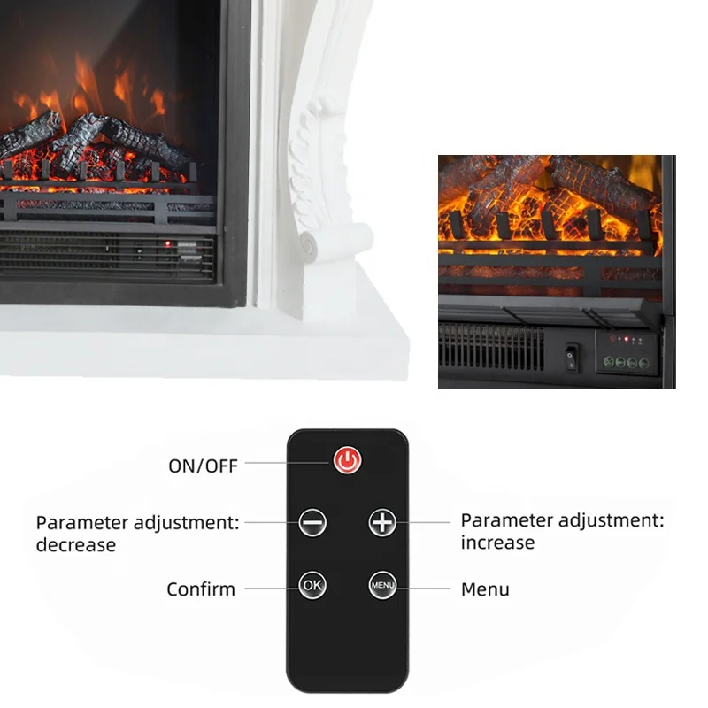 Electric Fireplace, 220V, 1500W, Ceramic - detail 12