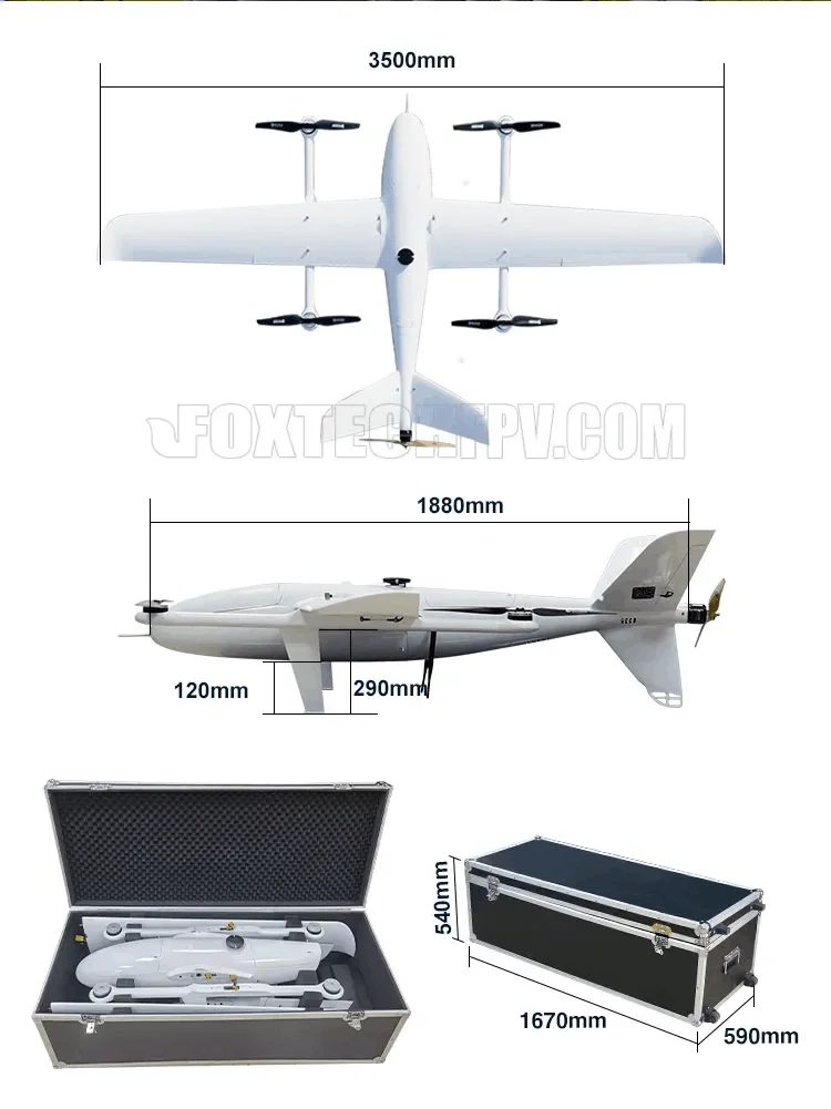 Foxtech Ayk Long Range Kg Heavy Payload Fixed Wing Load Cargo