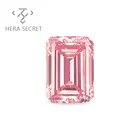 Pink Cut Pink ForeverFlame Fancy Pink Emerald Cut Diamond CVD CZ Moissanite