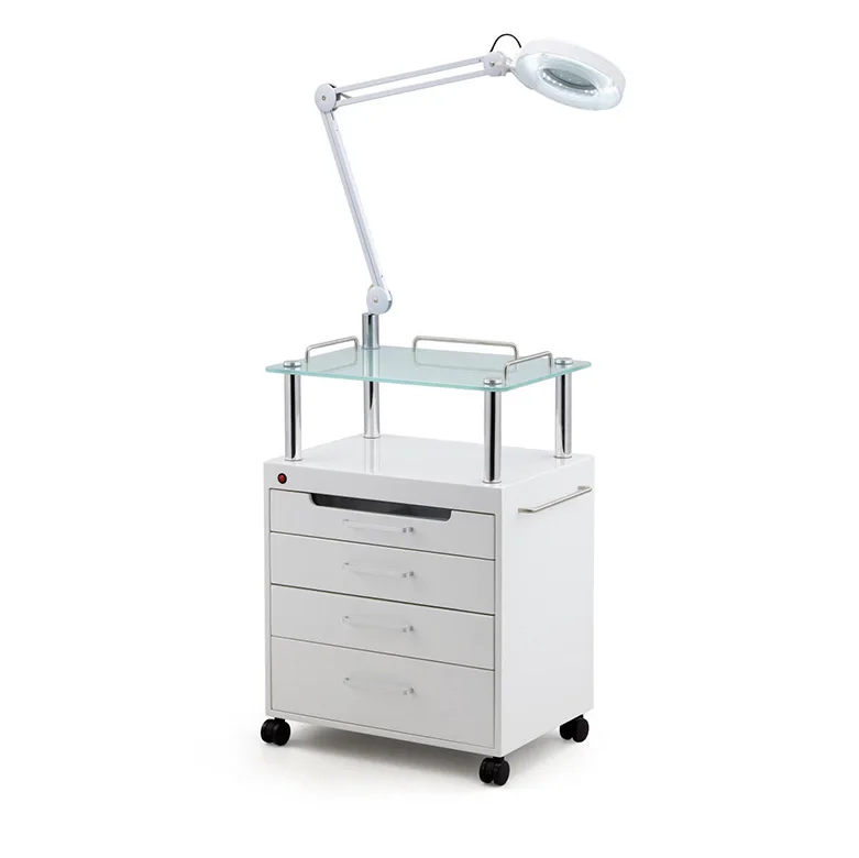 Cosmetic Cart Beauty Trolley Medical Cart For Beauty Bed With LED Cold Light UV Ozone Disinfection Cabinet Tattoo Lamp