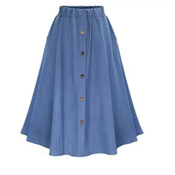 2021 Wholesale European and American Simple Solid Color Loose and Comfortable Denim Plus Size Womens Skirts