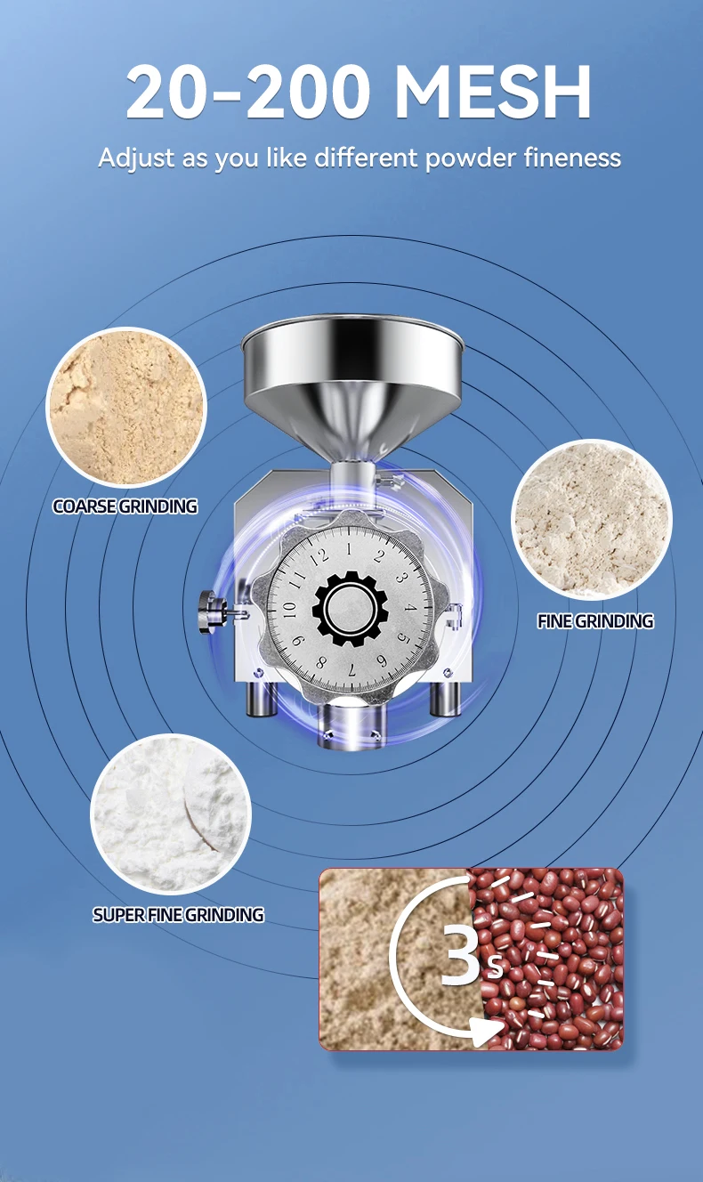 Electric cocoa chilli cassava powder mini corn maize rice wheat flour mill spice grain processing grinding grinder machine price