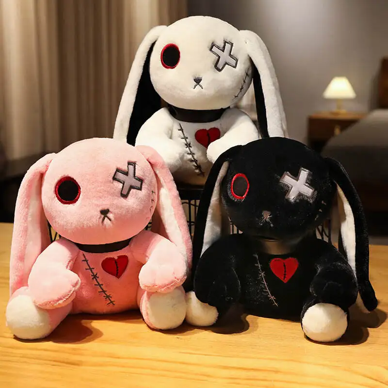 Hot Selling Cpc Halloween Dark Rabbit Stuffed Toys Break Heart Goth Doll Dark Punk Reborn Rabbit Plush Toys