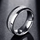 Wedding Ring Band Rings Silver Band Ring 6MM 8MM Tungsten Wedding Ring Imitated Meteorite Silver Polished Band