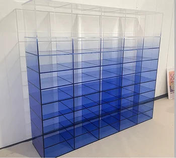 Acrylic gradient transparent display cabinet jewelry hand model showcase clothing store shelf custom lattice display rack