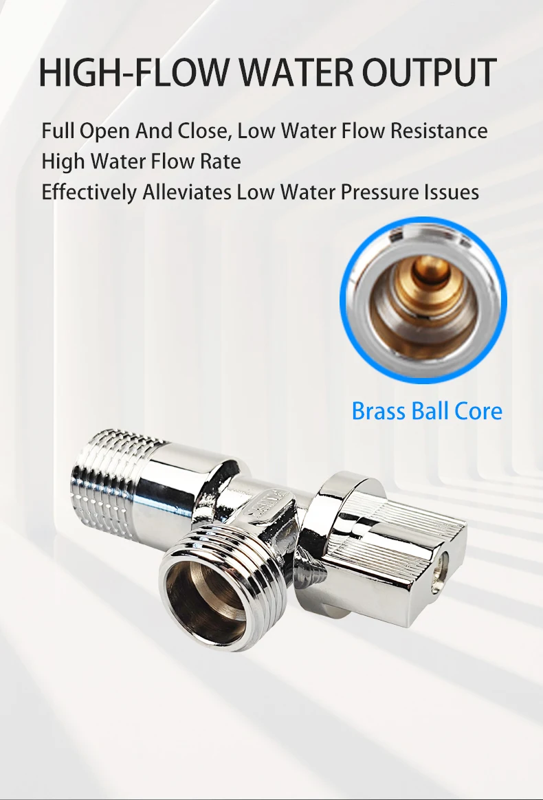 Brass High-Flow Stem Angle Valve Toilet Water Heater Full Open and Close 2 Way Male Forged Brass Angle Valve details