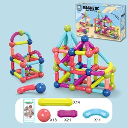 Baby Safety Stem Magnetic Rods And Balls, Kids Magnetic Stick Building Blocks, Magnetic Balls And Rods Set Educational Magnet