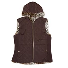 Women Jacket Women Reversible Quilted Vest Hoodie Double Faced Sleeveless Jacket