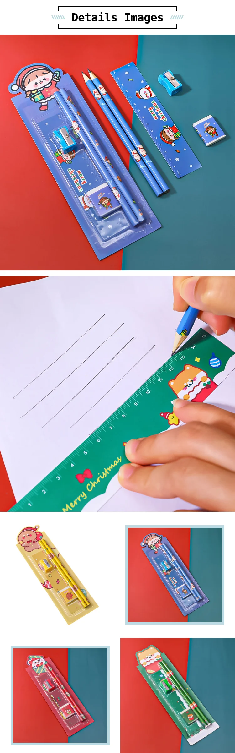 5pcs/set Christmas Stationery Set Creative Student Activity Rewards