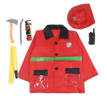 Boy Halloween Carnival Party Costumes Little Fireman Firefighter Cosplay Kids Fireman Costume For Boy Child HCBC-001
