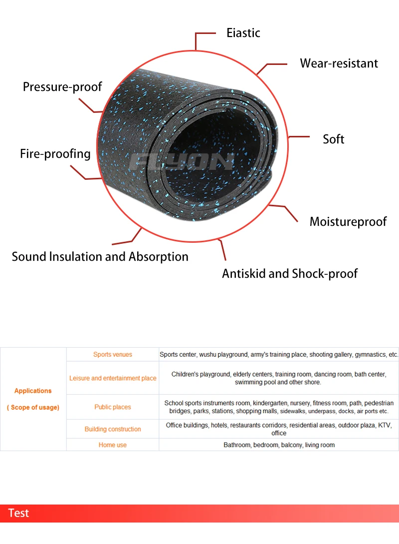 EPDM Rubber Flooring Mat 15-45cm Thickness for Gym Training Center 3