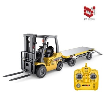 Upgraded new version huina 1576 576 1:10 R/C plastic and metal rc trucks rc forklift with trailer