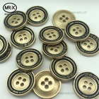 Button Shirt High End Frosted Gold Hand Sewn Button Shirt Button Custom Logo Metal Button Sewed Coat