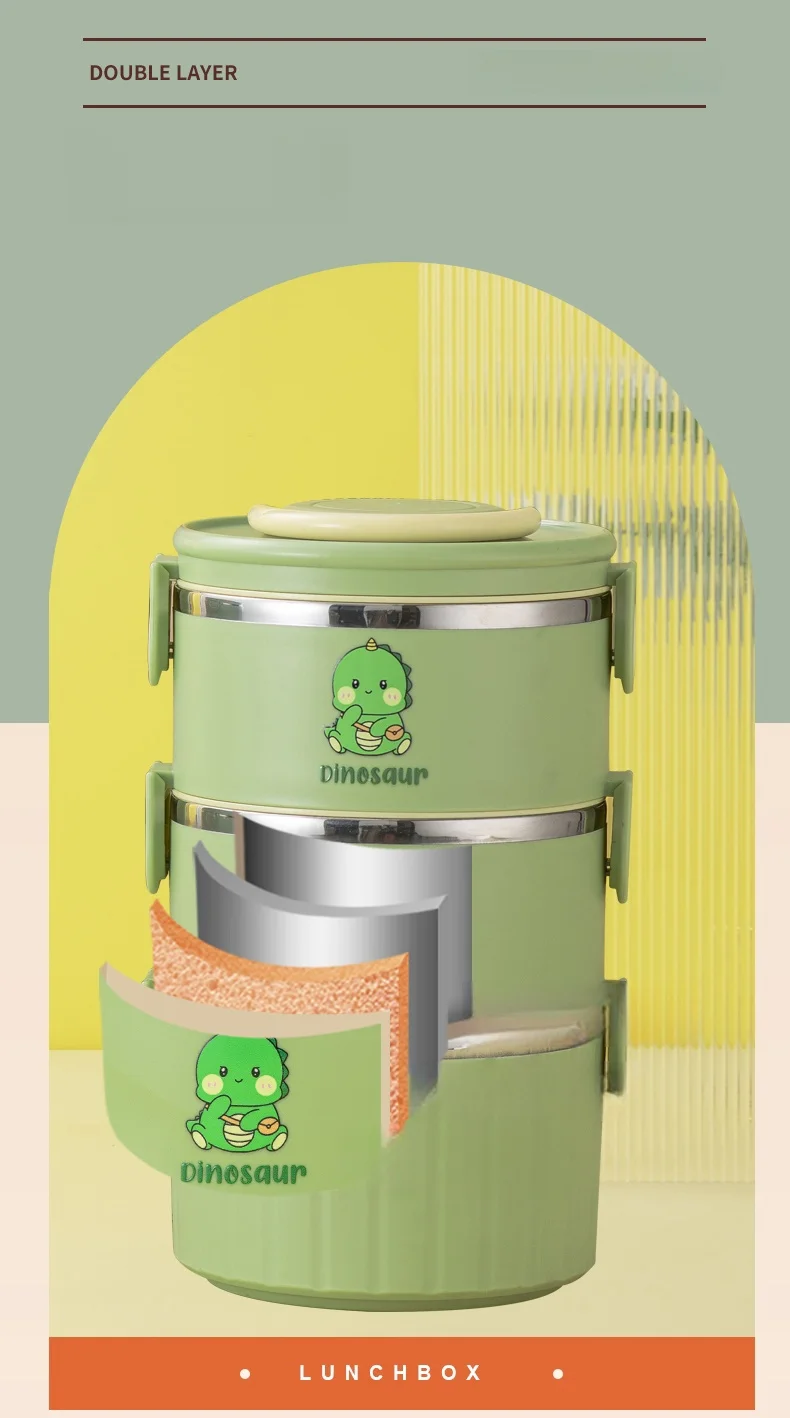 Wholesale Fresh-Keeping Box Custom Logo 304 Stainless Steel Insulated Lunch Box 1/2/3 Layer Student Tiffin Box for School_21