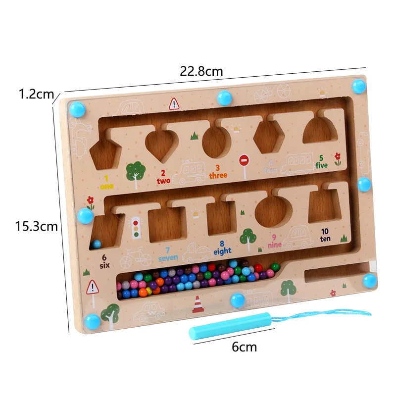 CPC CE – jouet labyrinthe de perles magnétiques, planche de Puzzle Montessori pour bébé, jouets d'entraînement de contrôle de stylo éducatif précoce pour enfants garçons filles détails