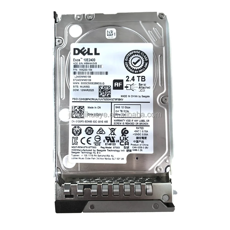 New for Dell2.4TB 10K SAS 12Gbps 512e 2.5''08YWH3 01D0F5 Hard Drive Server Server Hdd