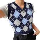 Vest 100%Cotton Custom Winter Knit Vest Sweater Women Sleeveless Sweater Vest