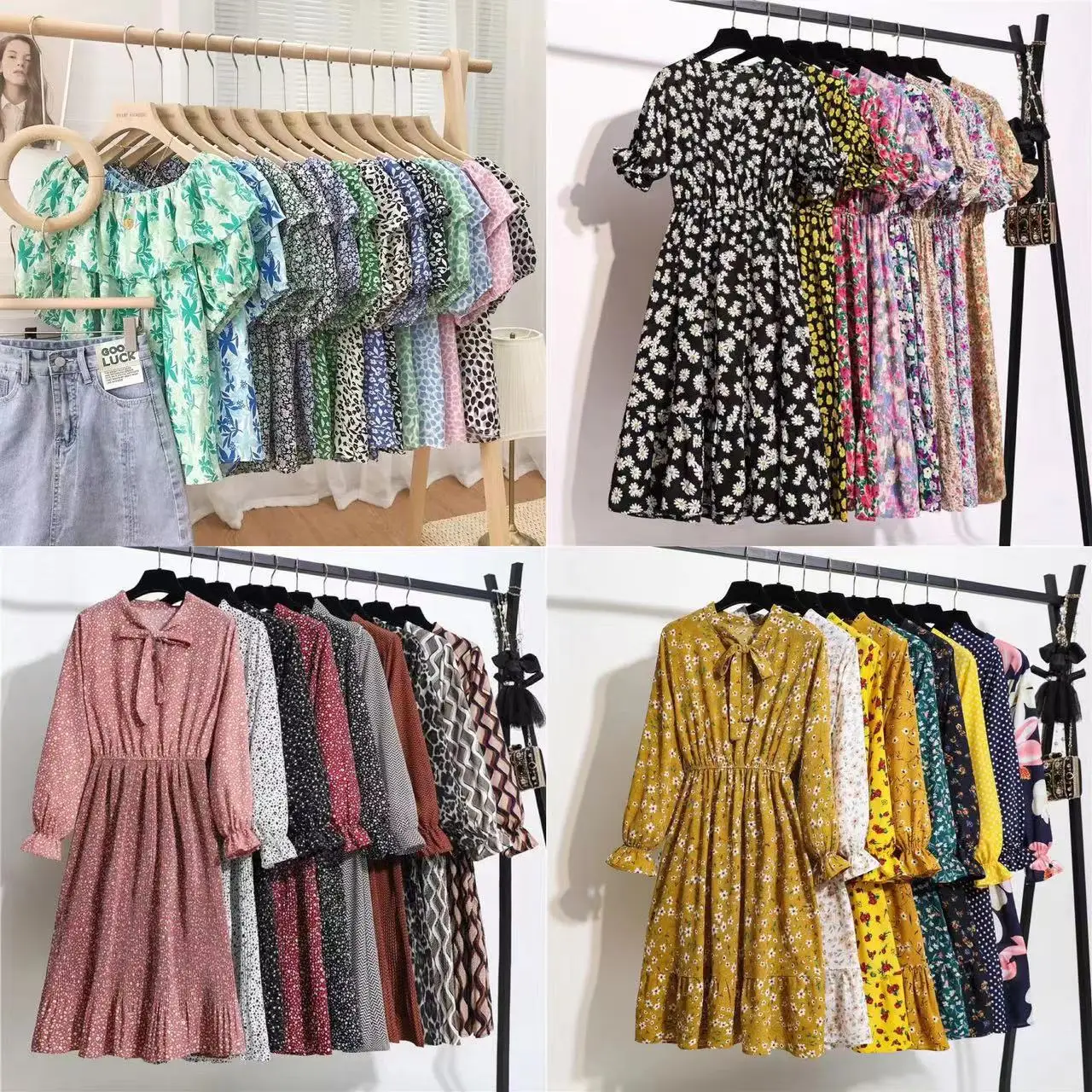 Mix Korean Bulk Ladies Second Hand Long Dresses Women Bales Used Clothes From Uk