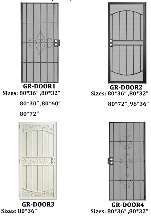 Factory Price modern style security iron doors home security door for warehouse safety
