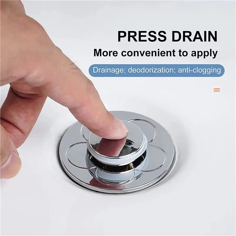 2022 New Universal Kitchen Sink Strainer Push Type Spring Core Converter Bathroom Drain Sink Stopper